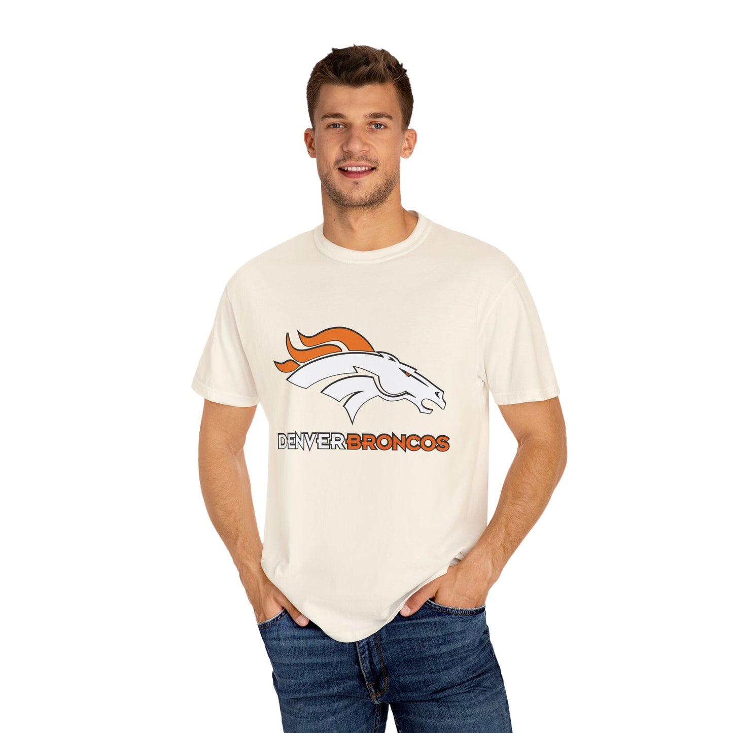 Denver Broncos Gear Garment-Dyed T-Shirt – Premium Cotton Tee for Customization