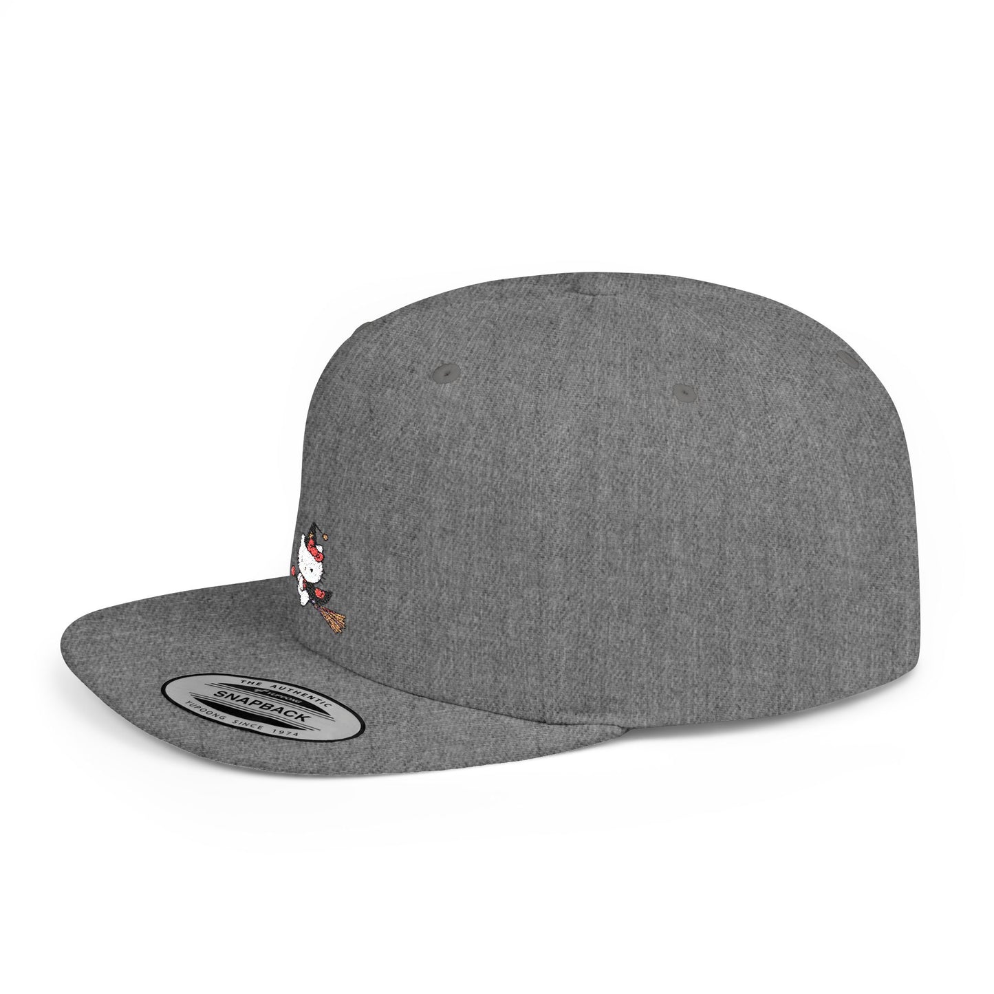 Icons Embroidered Kitty Flat Bill Snapback – Lightweight, Custom Fit, Premium Quality