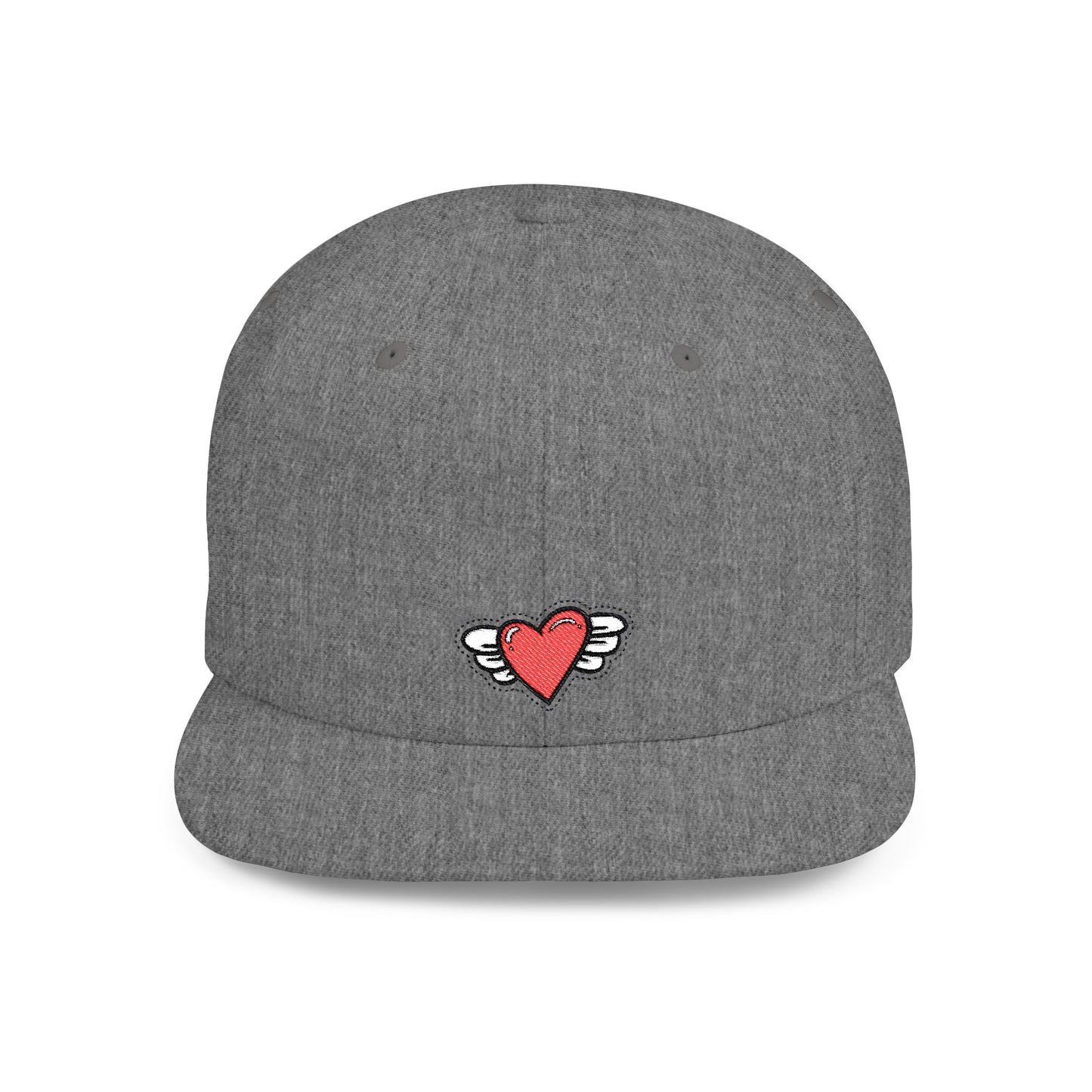 Icons Embroidered Heart Wings Flat Bill Snapback – Lightweight, Custom Fit, Premium Quality
