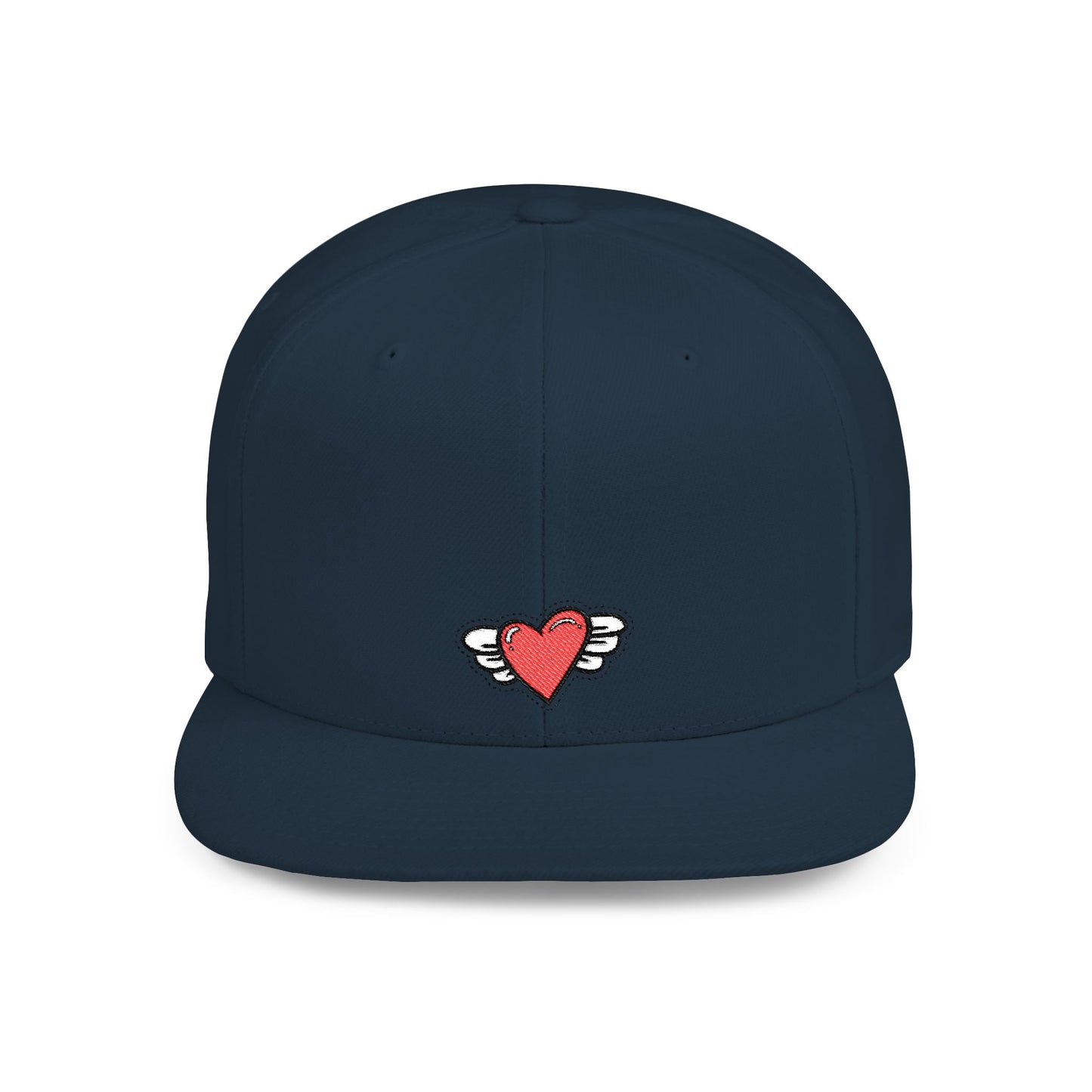 Icons Embroidered Heart Wings Flat Bill Snapback – Lightweight, Custom Fit, Premium Quality