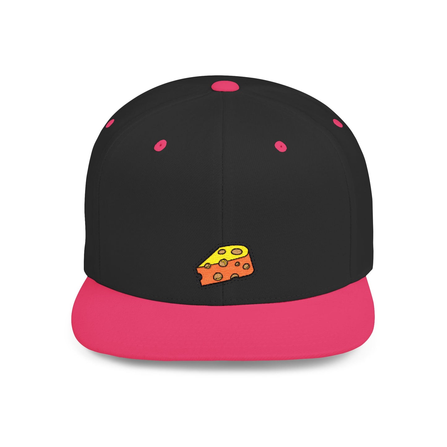 Icons Embroidered Cheese Flat Bill Snapback – Lightweight, Custom Fit, Premium Quality