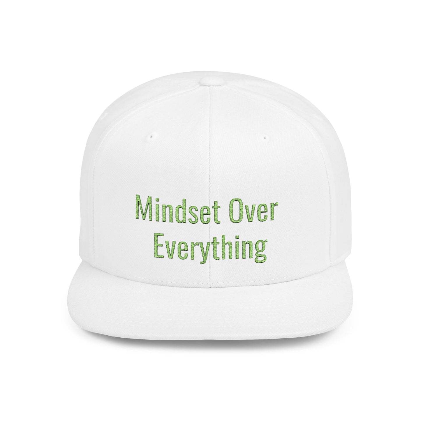Text Mindset Over Everything Flat Bill Snapback – Lightweight, Custom Fit, Premium Quality