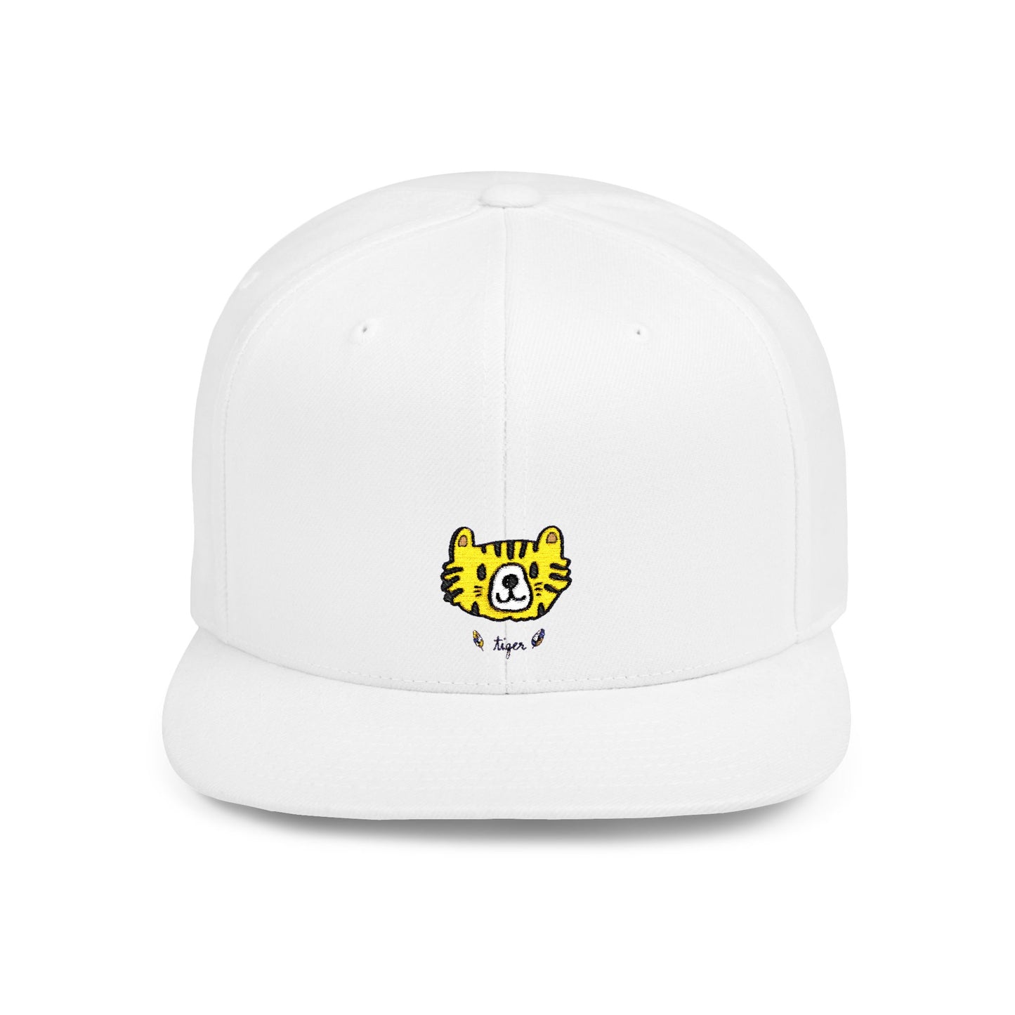 Icons Embroidered Tiger Face Flat Bill Snapback – Lightweight, Custom Fit, Premium Quality