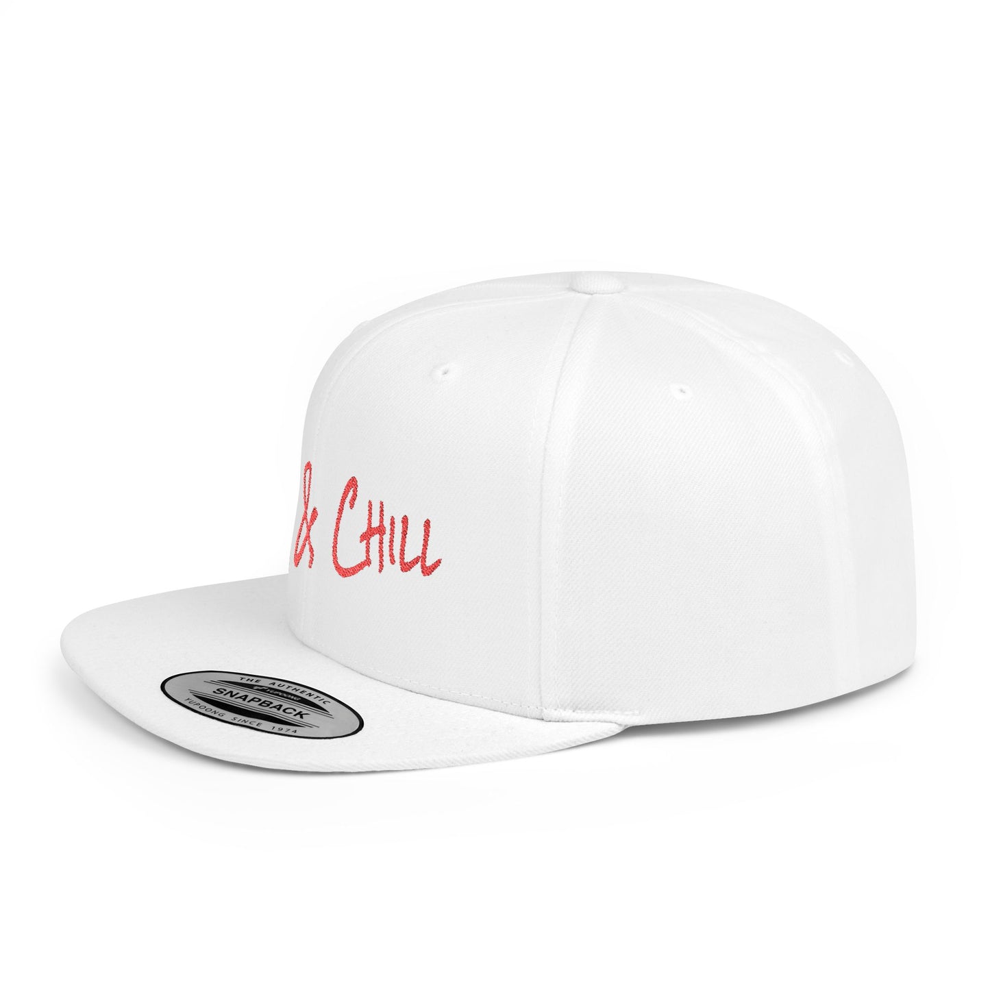 Text Sun & Chill Flat Bill Snapback – Lightweight, Custom Fit, Premium Quality