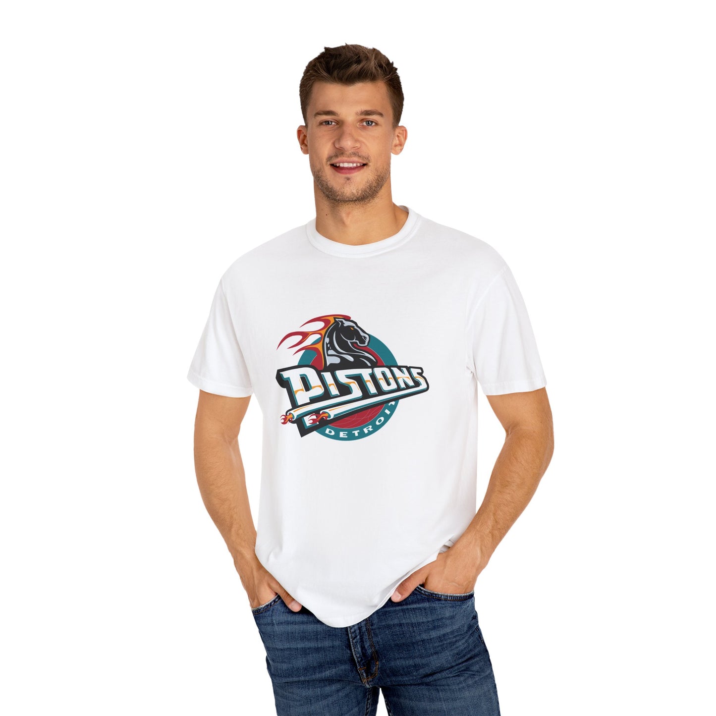 Detroit Pistons Basketball Life Garment-Dyed T-Shirt – Premium Cotton Tee for Customization