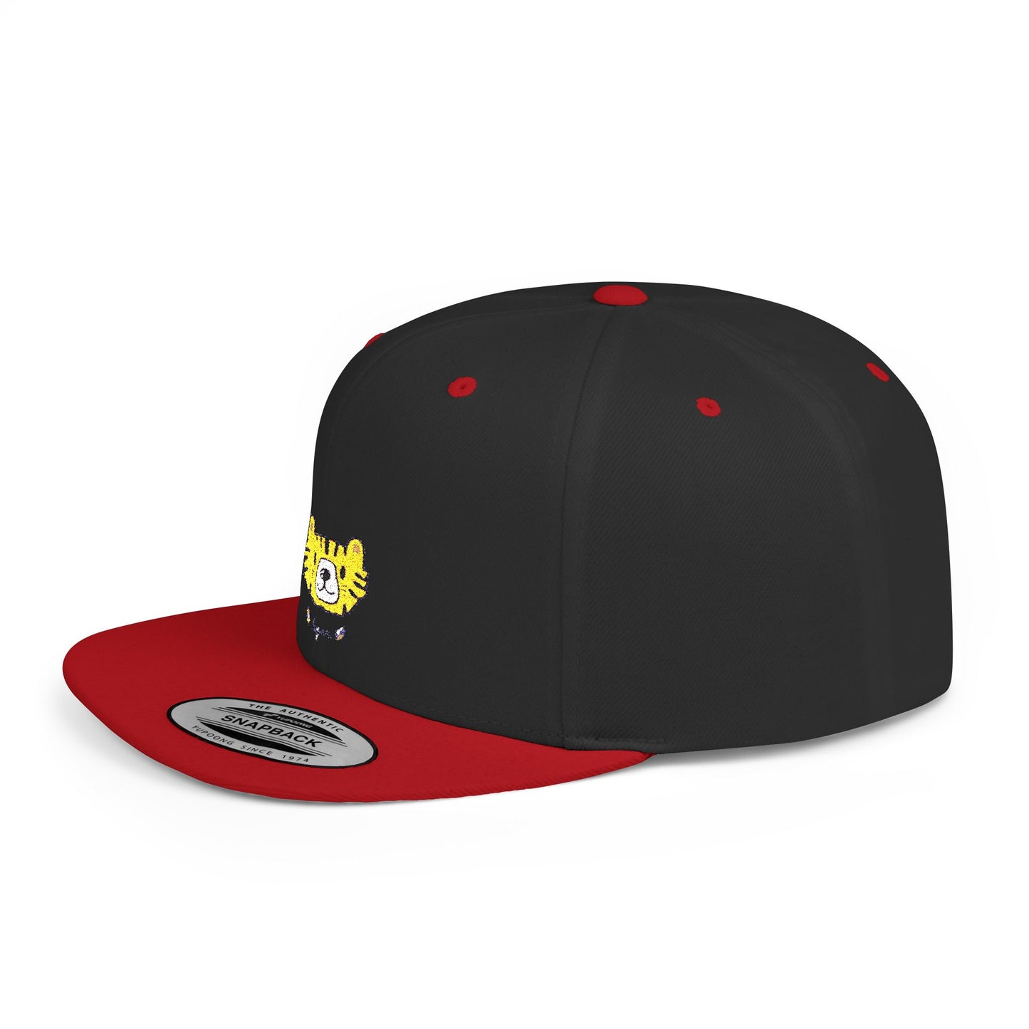 Icons Embroidered Tiger Face Flat Bill Snapback – Lightweight, Custom Fit, Premium Quality