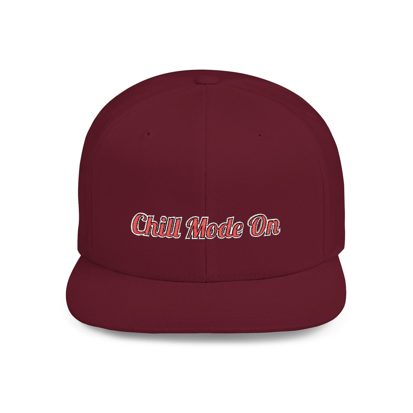 Text Chill Mode On Flat Bill Snapback – Lightweight, Custom Fit, Premium Quality