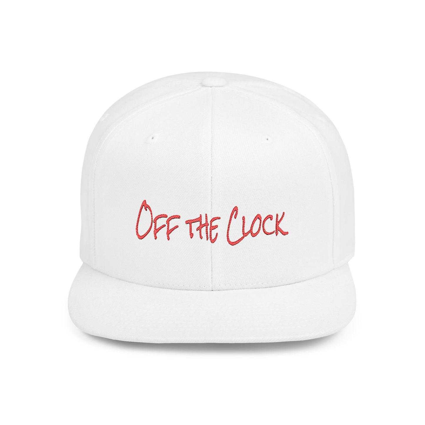 Text Off the Clock Flat Bill Snapback – Lightweight, Custom Fit, Premium Quality