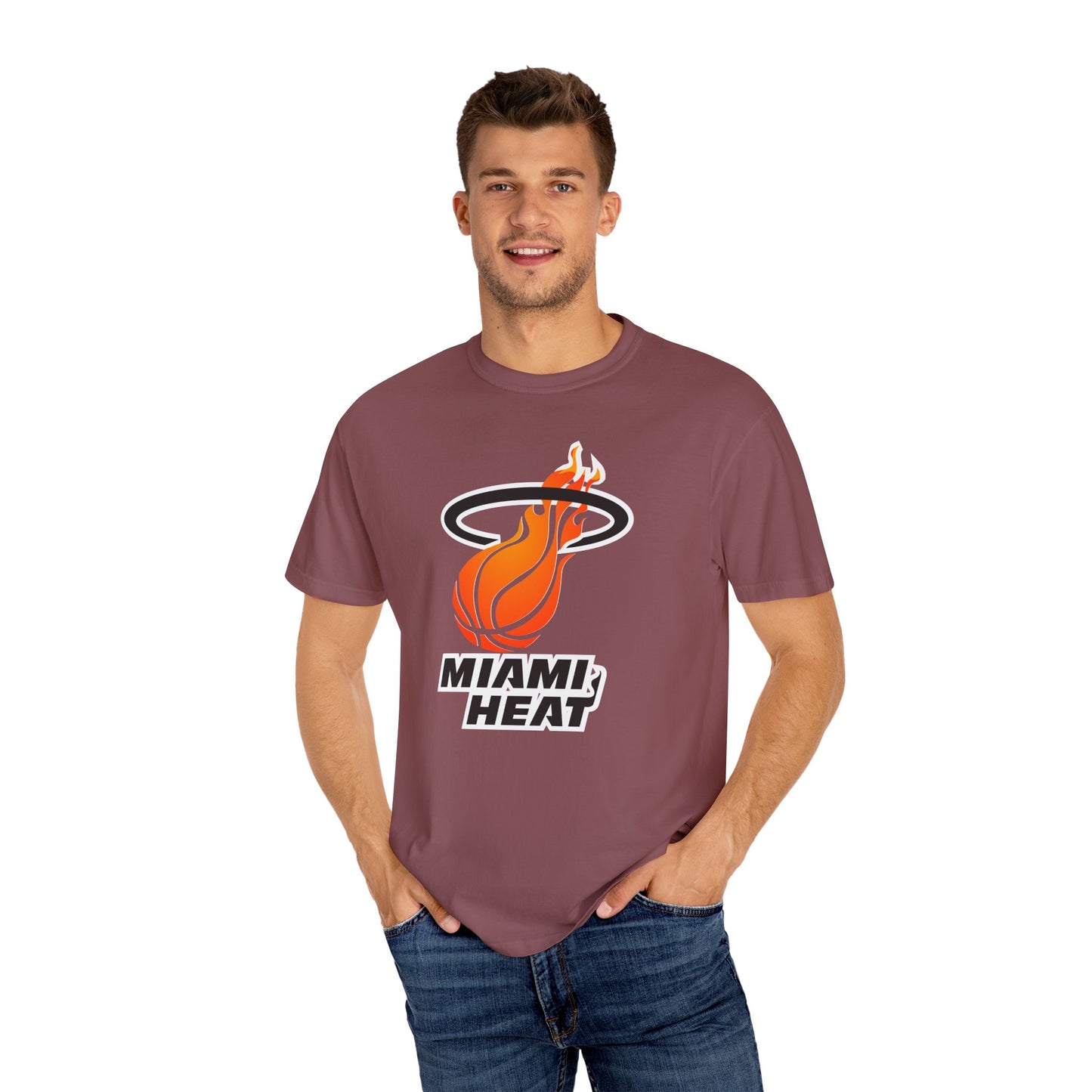 Miami Heat NBA Fans Garment-Dyed T-Shirt – Premium Cotton Tee for Customization