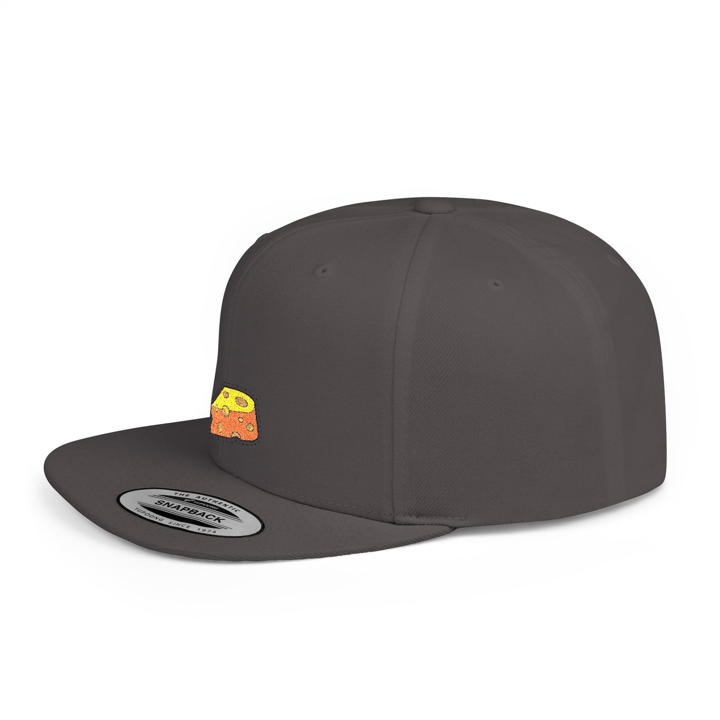 Icons Embroidered Cheese Flat Bill Snapback – Lightweight, Custom Fit, Premium Quality