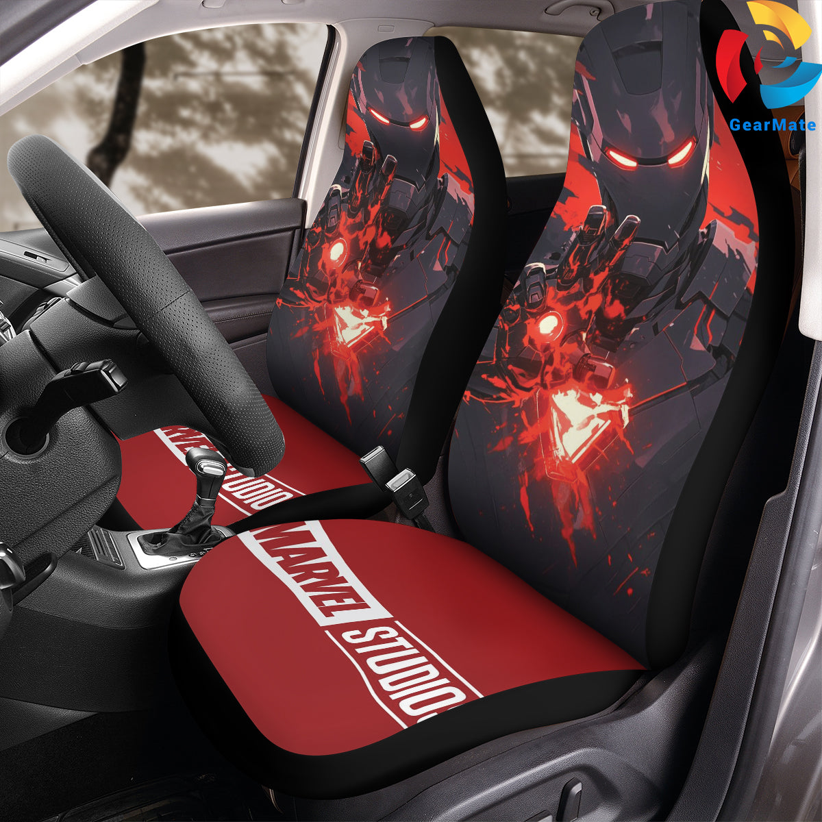 Marvel Iron Man Arvengers Car Seat Covers – High Quality Graphic and Polar Fleece Protector Set