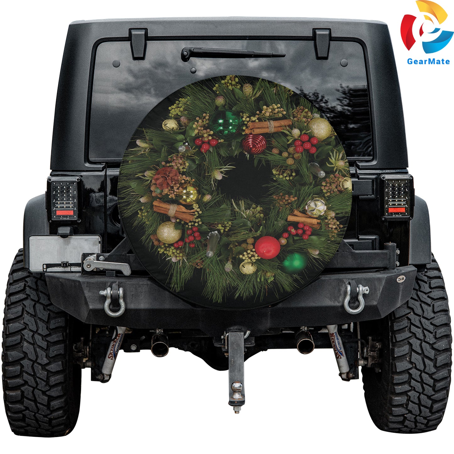 Merry Christmas 2024 Wreath Season Spare Tire Cover – Premium Waterproof UV Resistant Protector