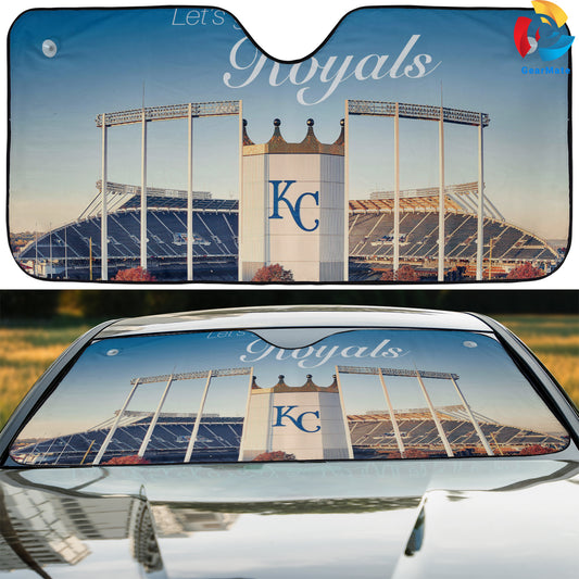 Kansas City Royals MLB Baseball The Royals Stadium Reflective Car Sunshade – Premium Heat & UV Protection, Universal Fit