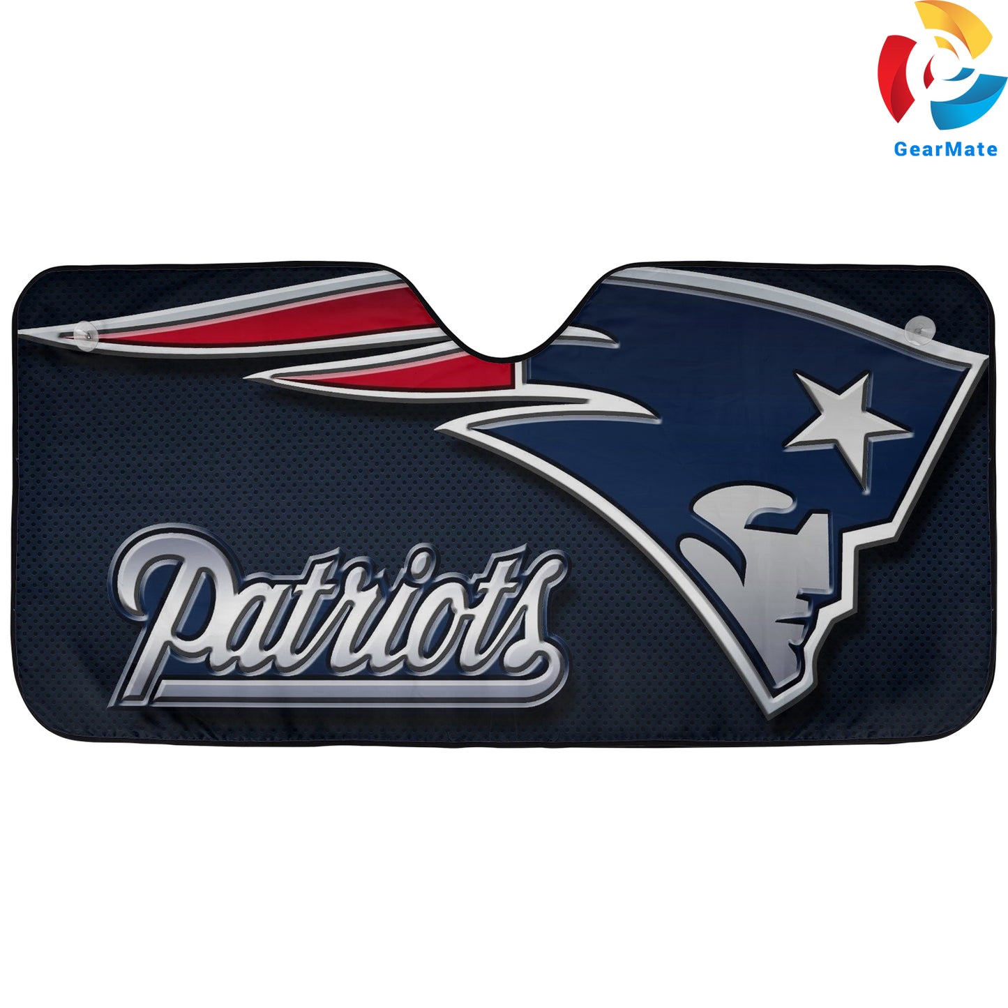 New England Patriots NFL Football Team Spirit Car Cover Reflective Car Sunshade – Premium Heat & UV Protection, Universal Fit