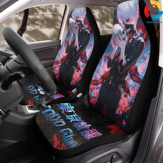 Tokyo Ghoul Red Standing Car Seat Covers – High Quality Graphic and Polar Fleece Protector Set