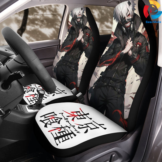 Tokyo Ghoul Dark Style Ready Car Seat Covers – High Quality Graphic and Polar Fleece Protector Set