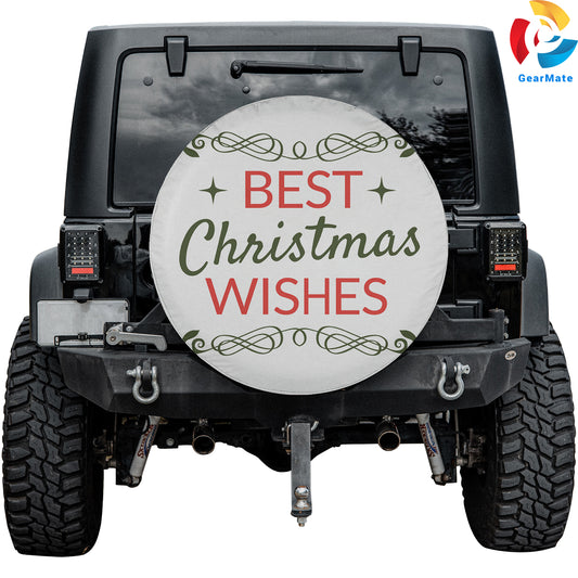 Merry Christmas Best Wishes Spare Tire Cover – Premium Waterproof UV Resistant Protector