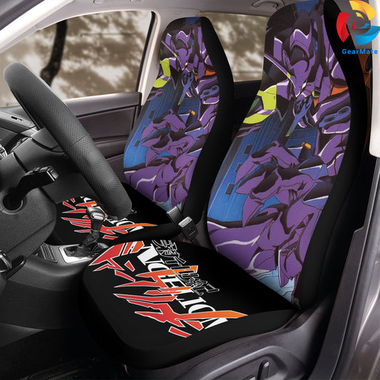 New Genesis Evangelion Purple Car Seat Covers – High Quality Graphic and Polar Fleece Protector Set