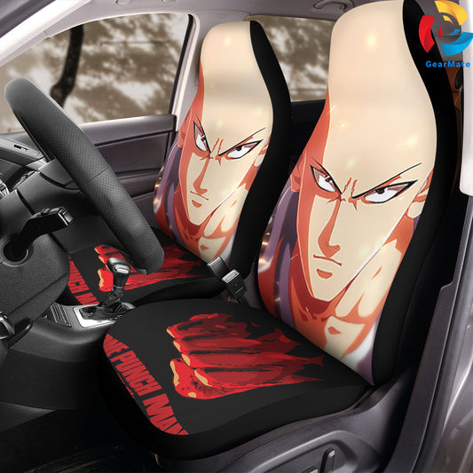 Saitama Anime One Punch Man Sonic Car Seat Covers – High Quality Graphic and Polar Fleece Protector Set