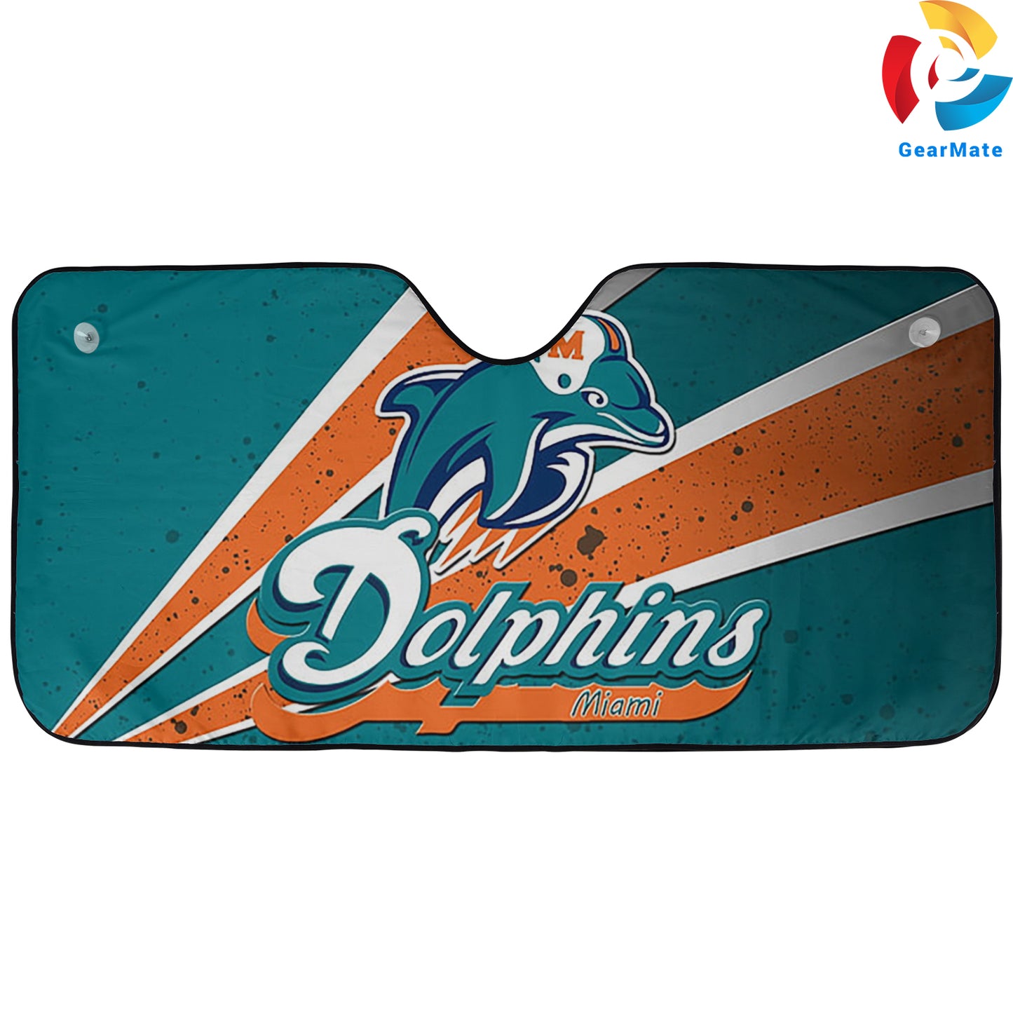 Miami Dolphins NFL Football Team Vibes Cover Reflective Car Sunshade – Premium Heat & UV Protection, Universal Fit