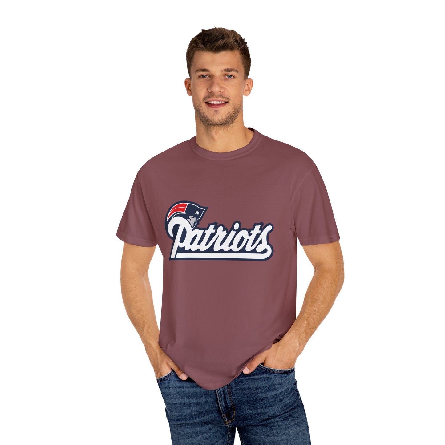 New England Patriots Fan Outfit Garment-Dyed T-Shirt – Premium Cotton Tee for Customization