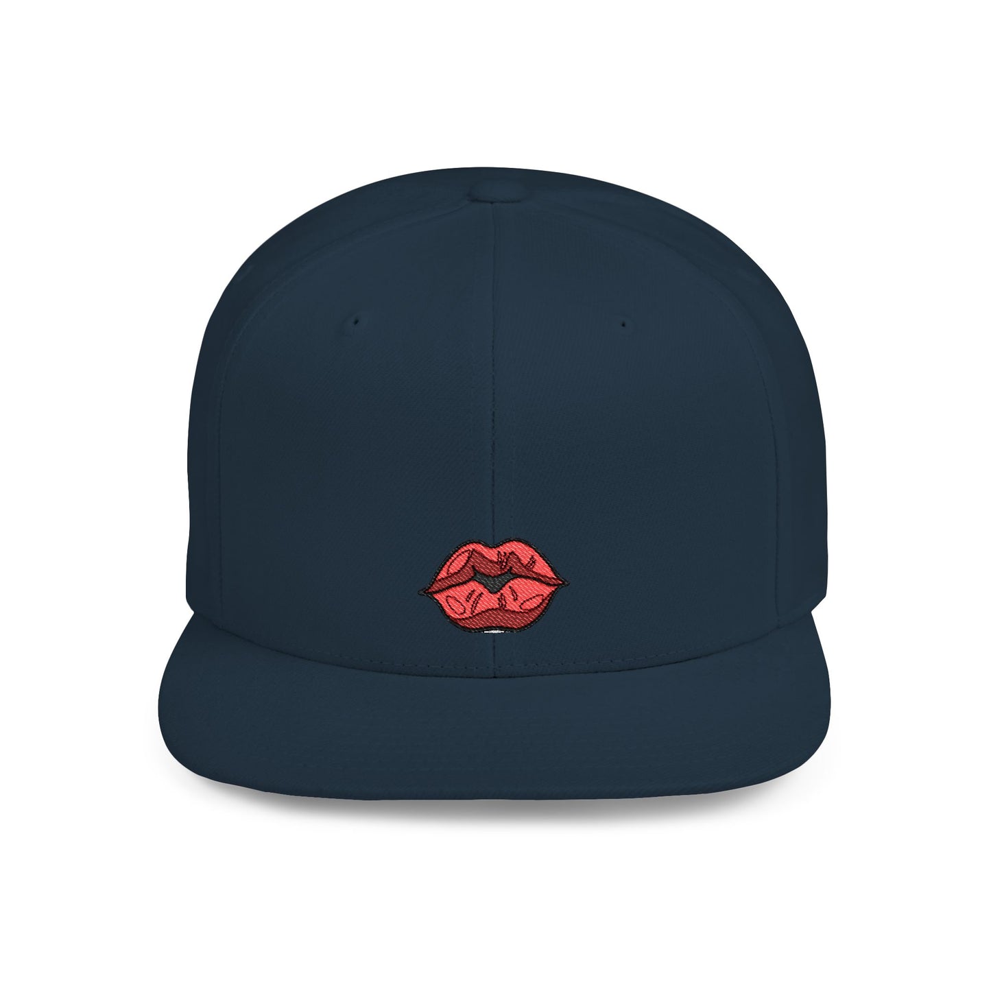 Icons Embroidered Lips Flat Bill Snapback – Lightweight, Custom Fit, Premium Quality