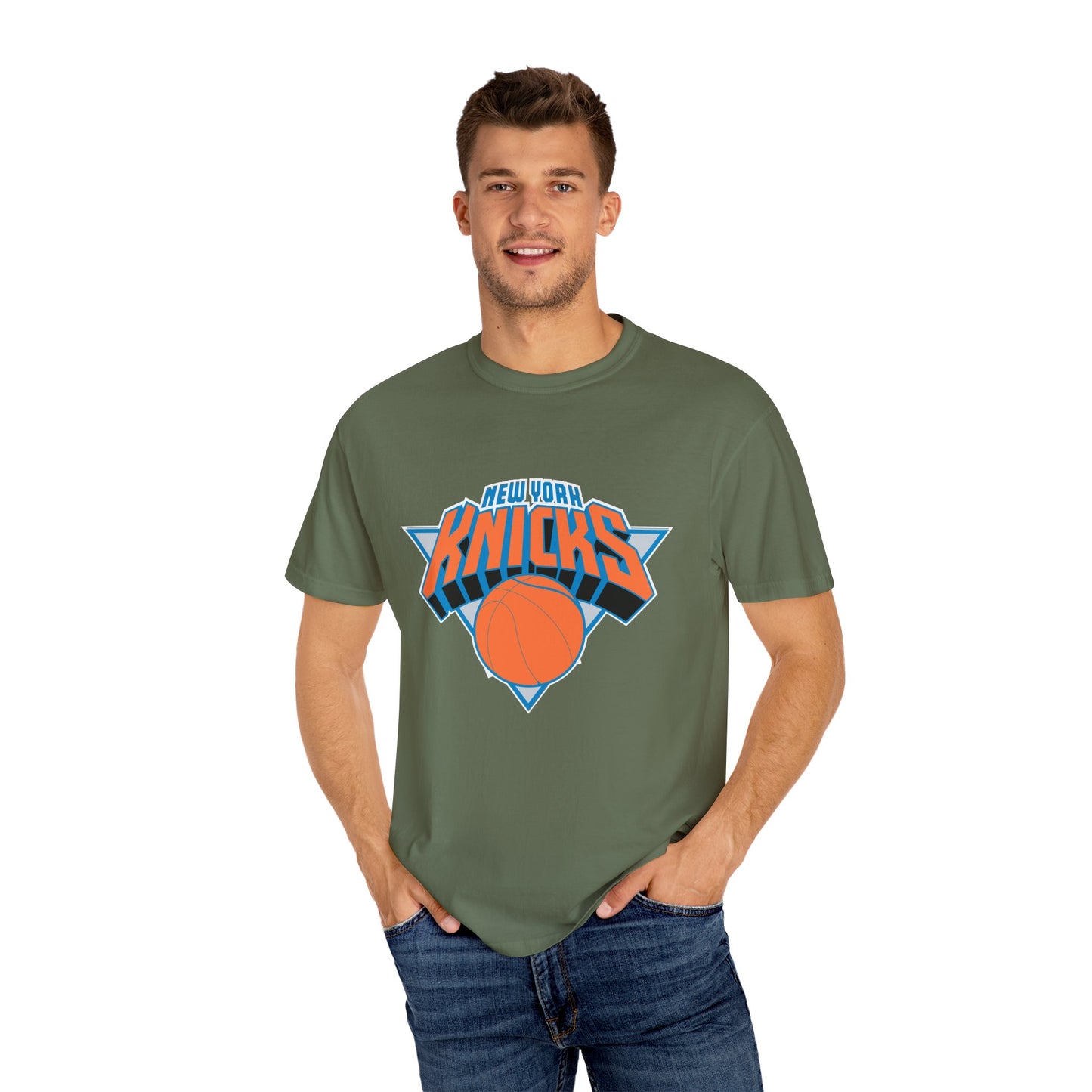 New York Knicks Hoop Lifestyle Garment-Dyed T-Shirt – Premium Cotton Tee for Customization