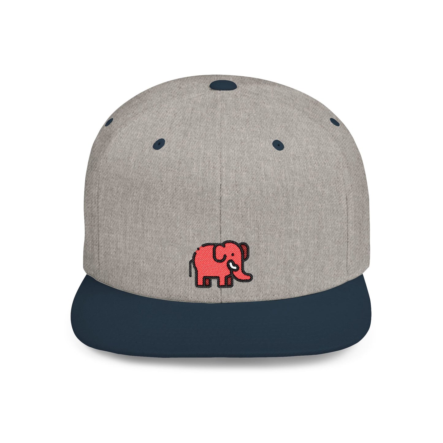 Icons Embroidered Red Elephant Flat Bill Snapback – Lightweight, Custom Fit, Premium Quality