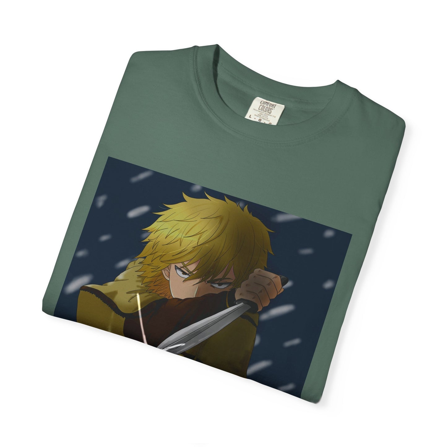 Vinland Saga Thorfinn 8K Garment-Dyed T-Shirt – Premium Cotton Tee for Customization