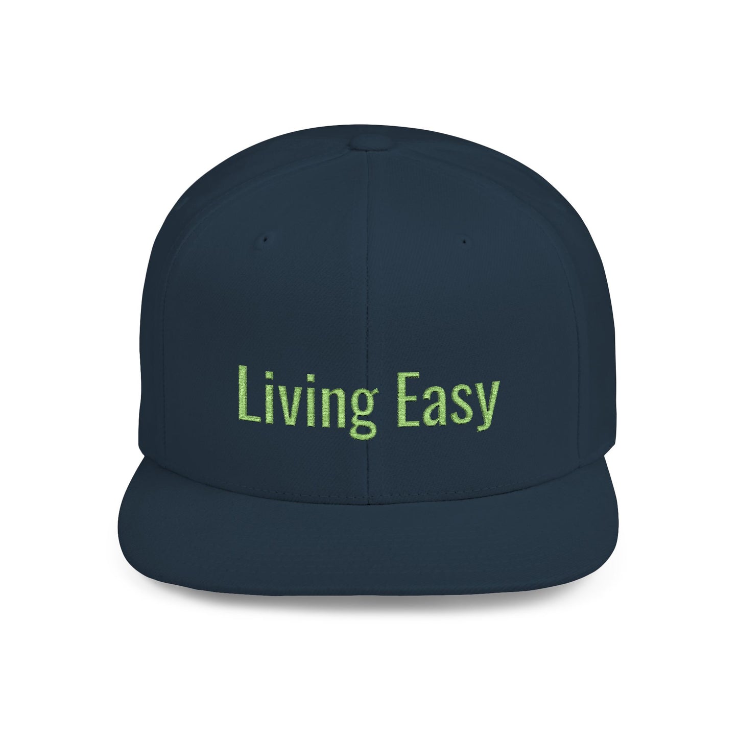 Text Living Easy Flat Bill Snapback – Lightweight, Custom Fit, Premium Quality