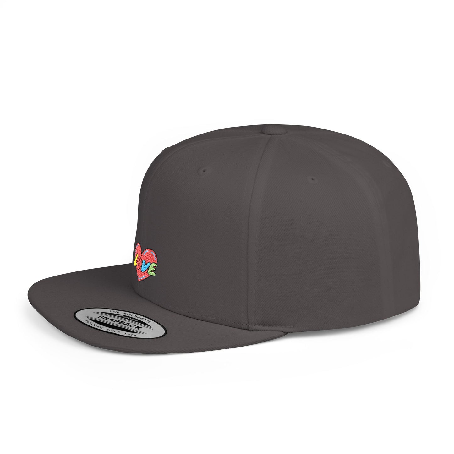 Icons Embroidered Love Flat Bill Snapback – Lightweight, Custom Fit, Premium Quality