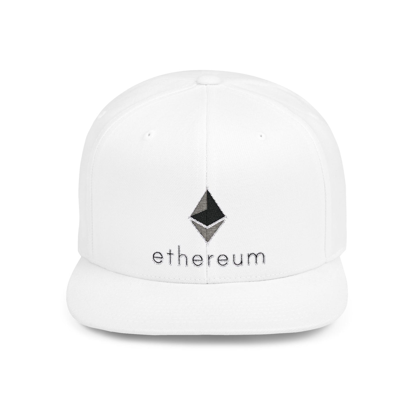 Ethereum Flat Bill Snapback – Lightweight, Custom Fit, Premium Quality