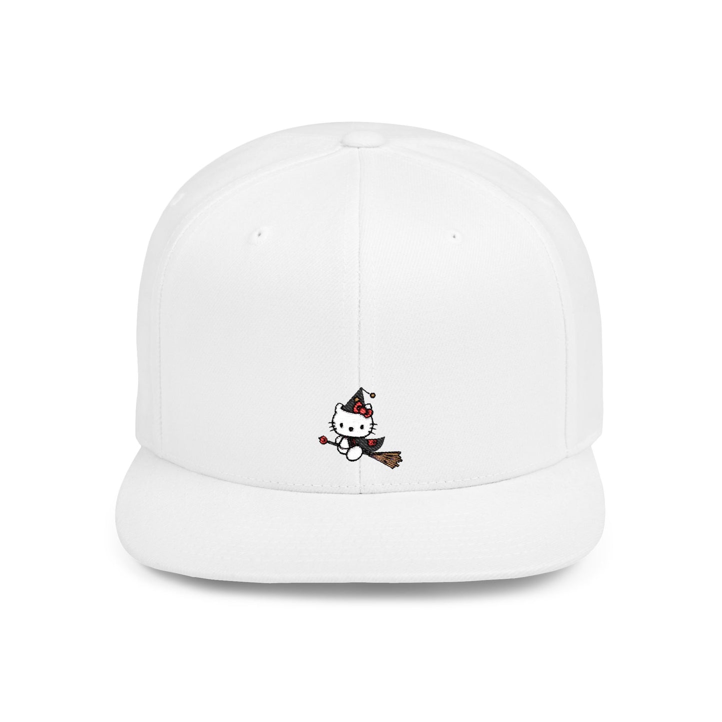 Icons Embroidered Kitty Flat Bill Snapback – Lightweight, Custom Fit, Premium Quality