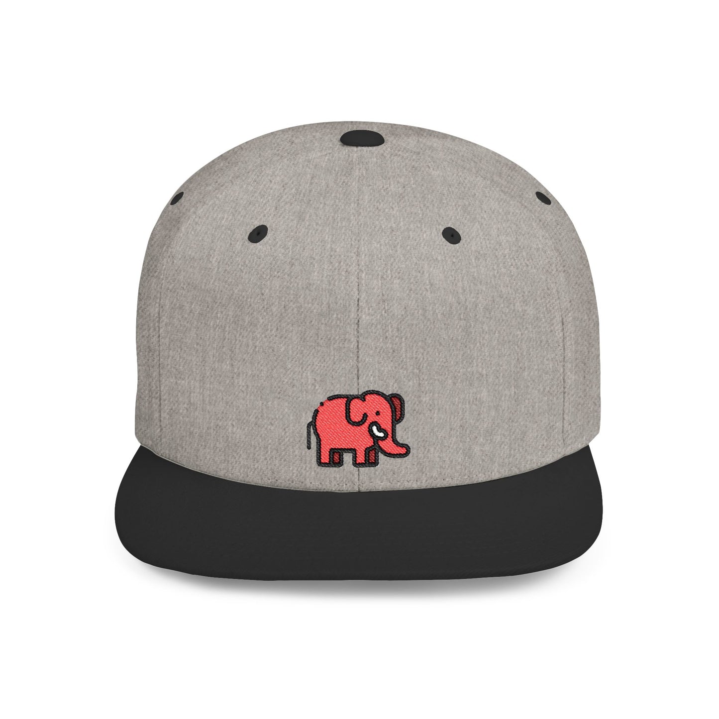 Icons Embroidered Red Elephant Flat Bill Snapback – Lightweight, Custom Fit, Premium Quality