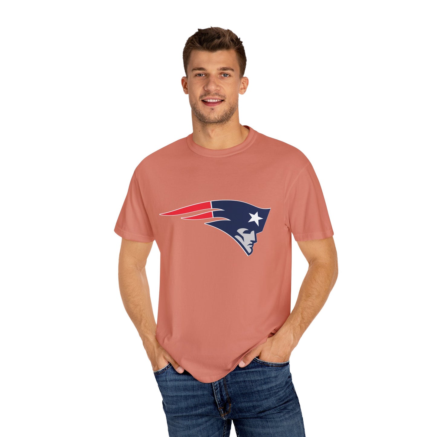 New England Patriots Gear Garment-Dyed T-Shirt – Premium Cotton Tee for Customization