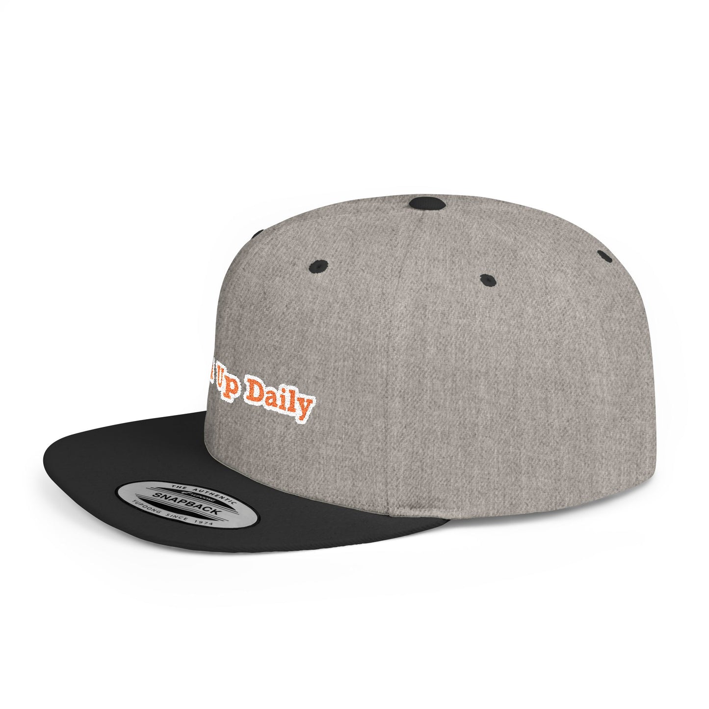 Text Level Up Daily Flat Bill Snapback – Lightweight, Custom Fit, Premium Quality