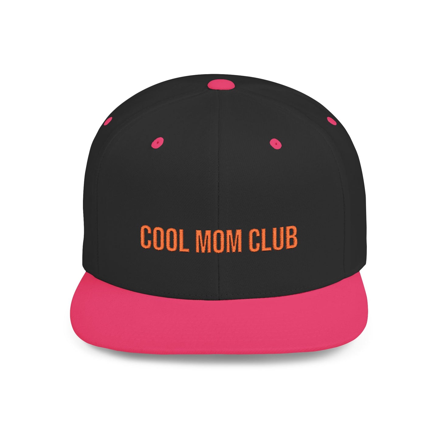 Text Cool Mom Club Flat Bill Snapback – Lightweight, Custom Fit, Premium Quality