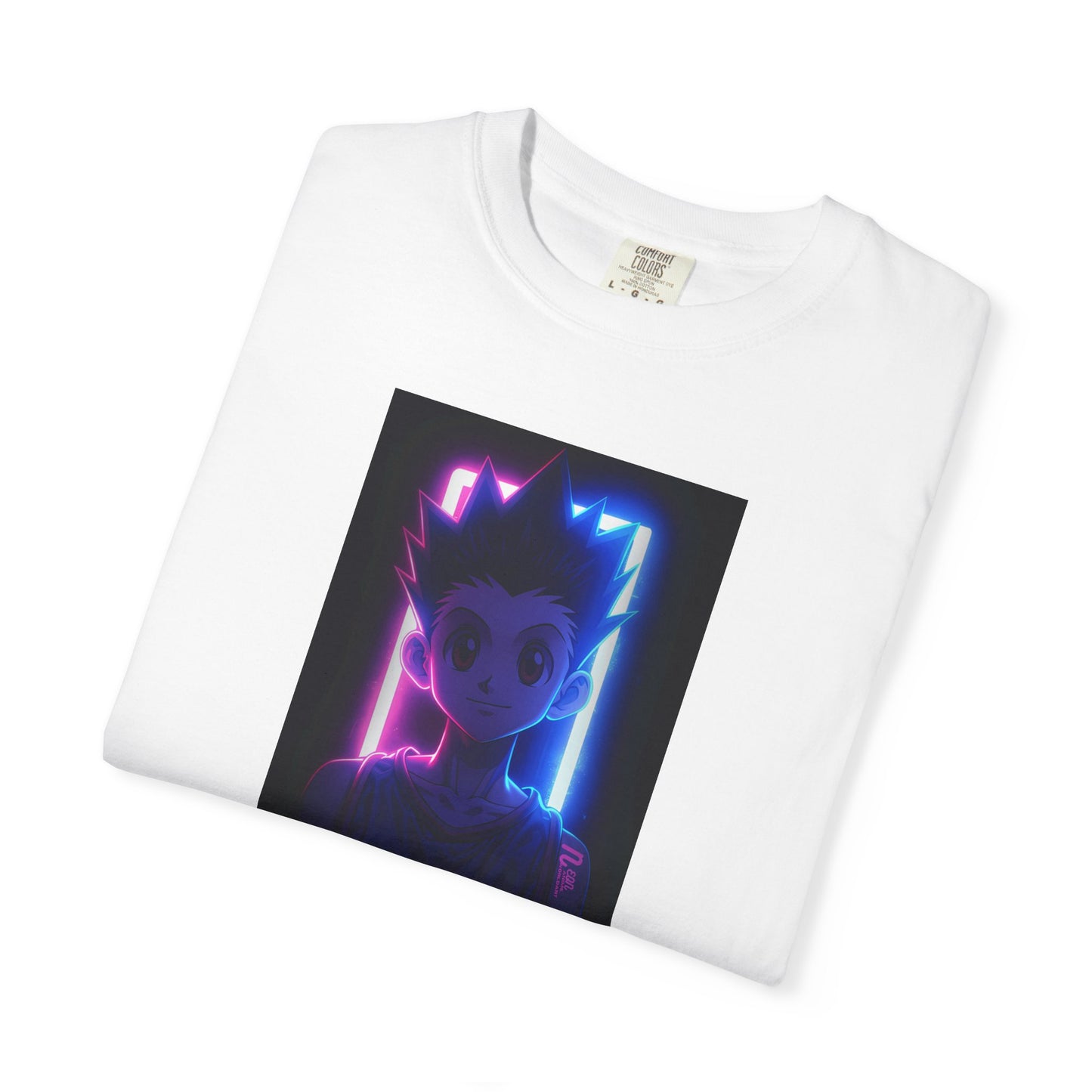 Hunter x Hunter Neon Art Garment-Dyed T-Shirt – Premium Cotton Tee for Customization