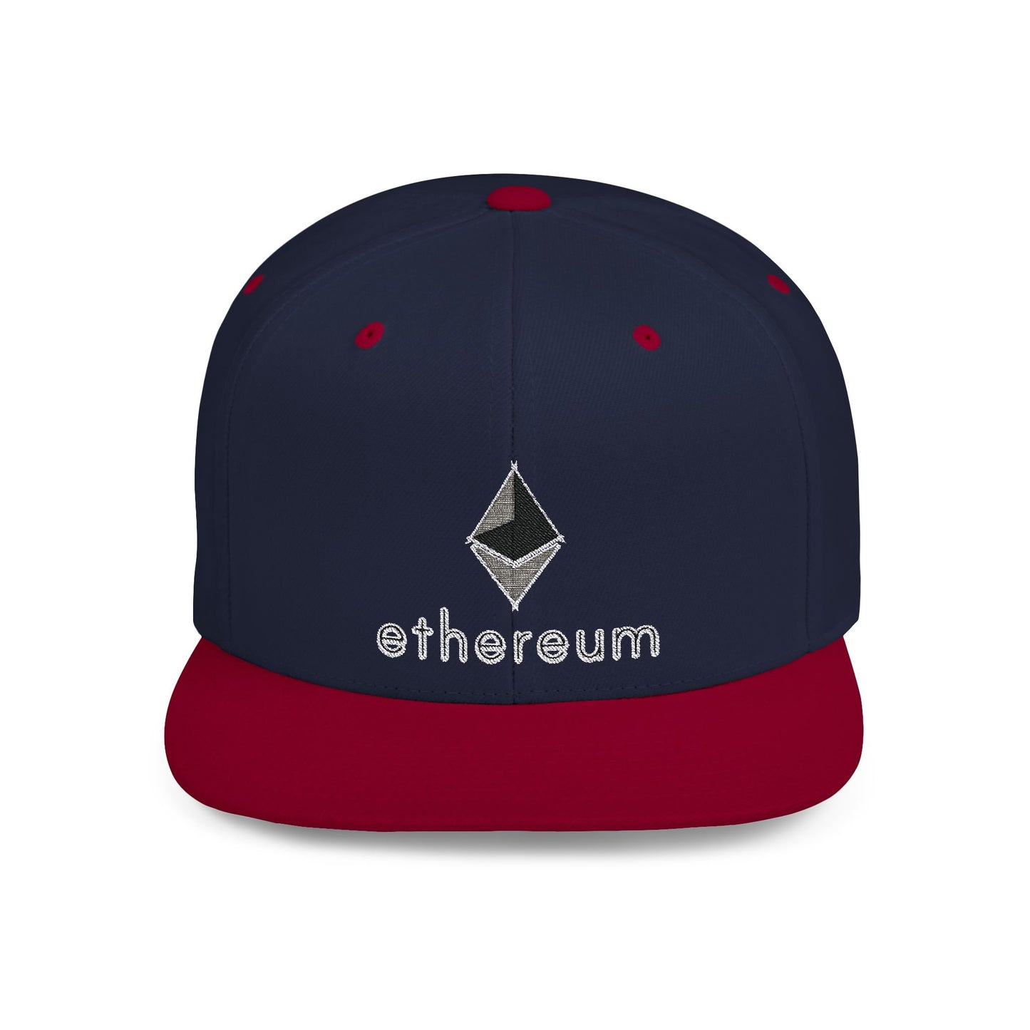 Ethereum Flat Bill Snapback – Lightweight, Custom Fit, Premium Quality