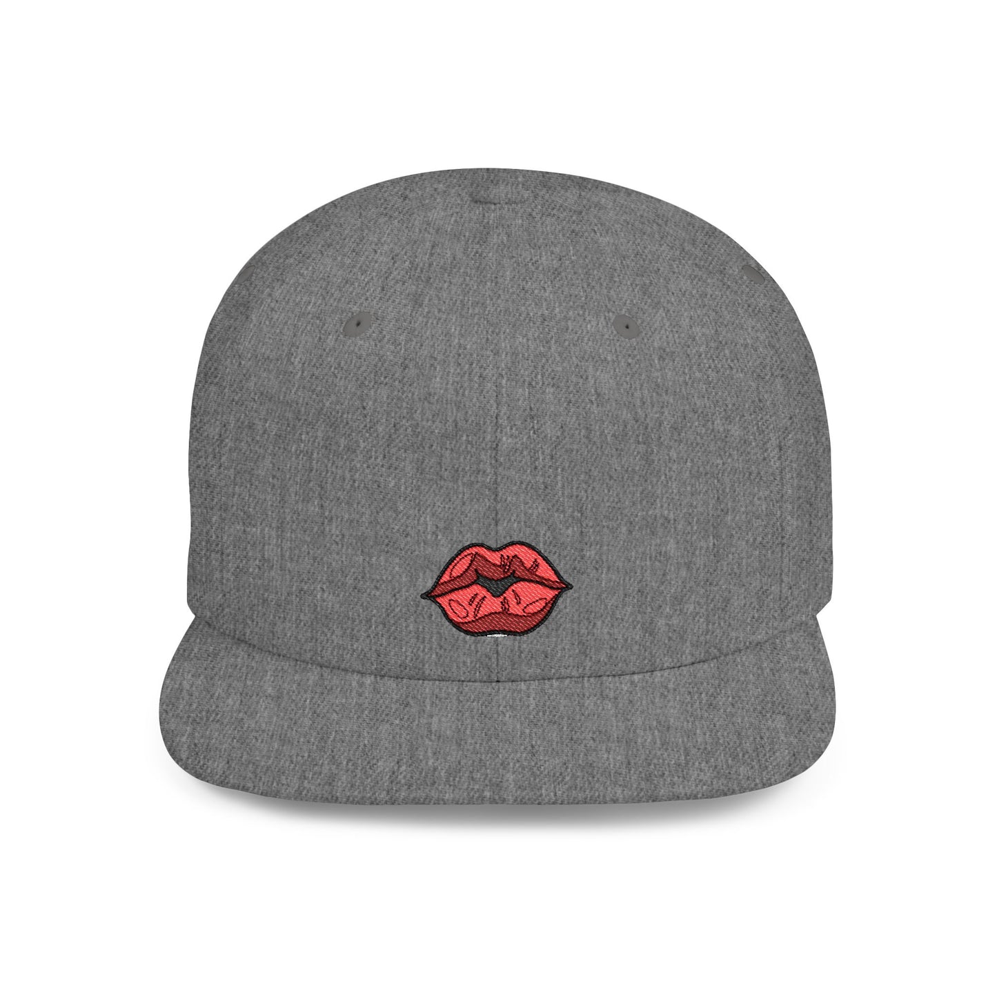 Icons Embroidered Lips Flat Bill Snapback – Lightweight, Custom Fit, Premium Quality