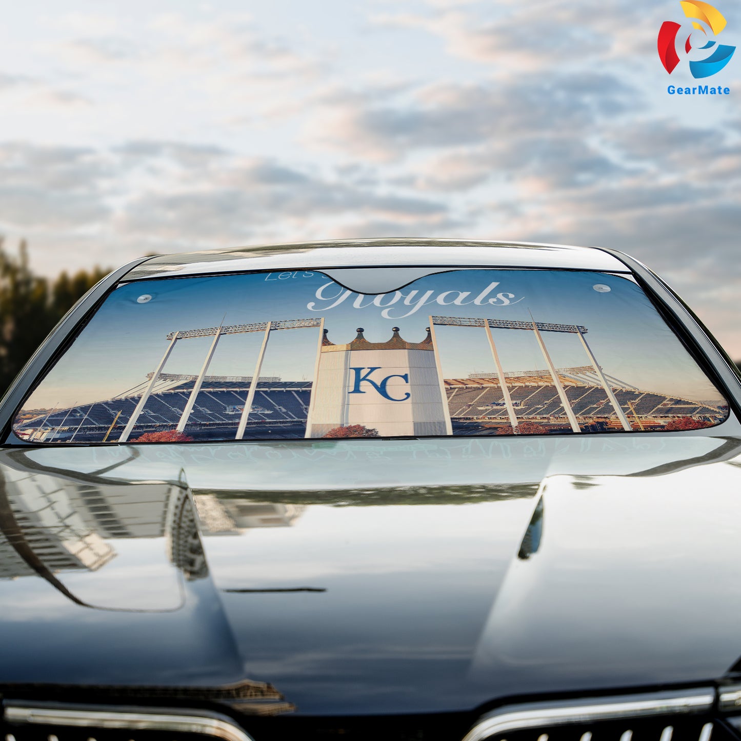 Kansas City Royals MLB Baseball The Royals Stadium Reflective Car Sunshade – Premium Heat & UV Protection, Universal Fit