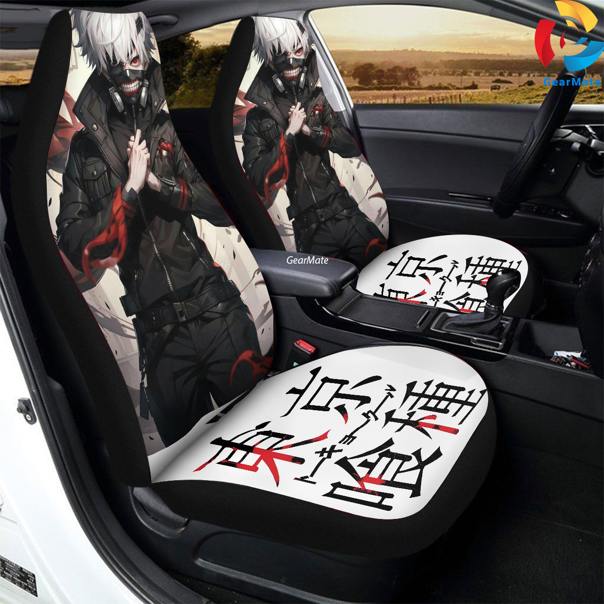 Tokyo Ghoul Dark Style Ready Car Seat Covers – High Quality Graphic and Polar Fleece Protector Set