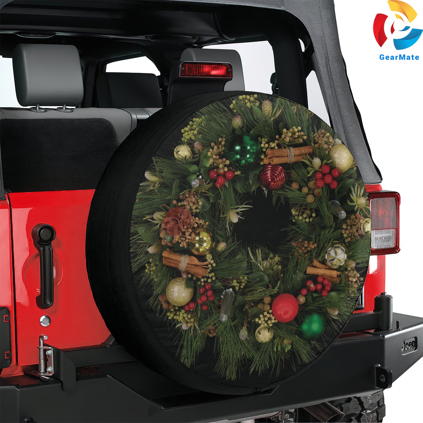 Merry Christmas 2024 Wreath Season Spare Tire Cover – Premium Waterproof UV Resistant Protector