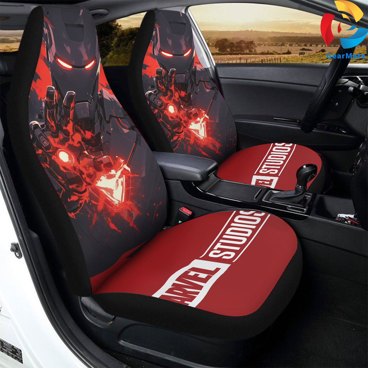 Marvel Iron Man Arvengers Car Seat Covers – High Quality Graphic and Polar Fleece Protector Set