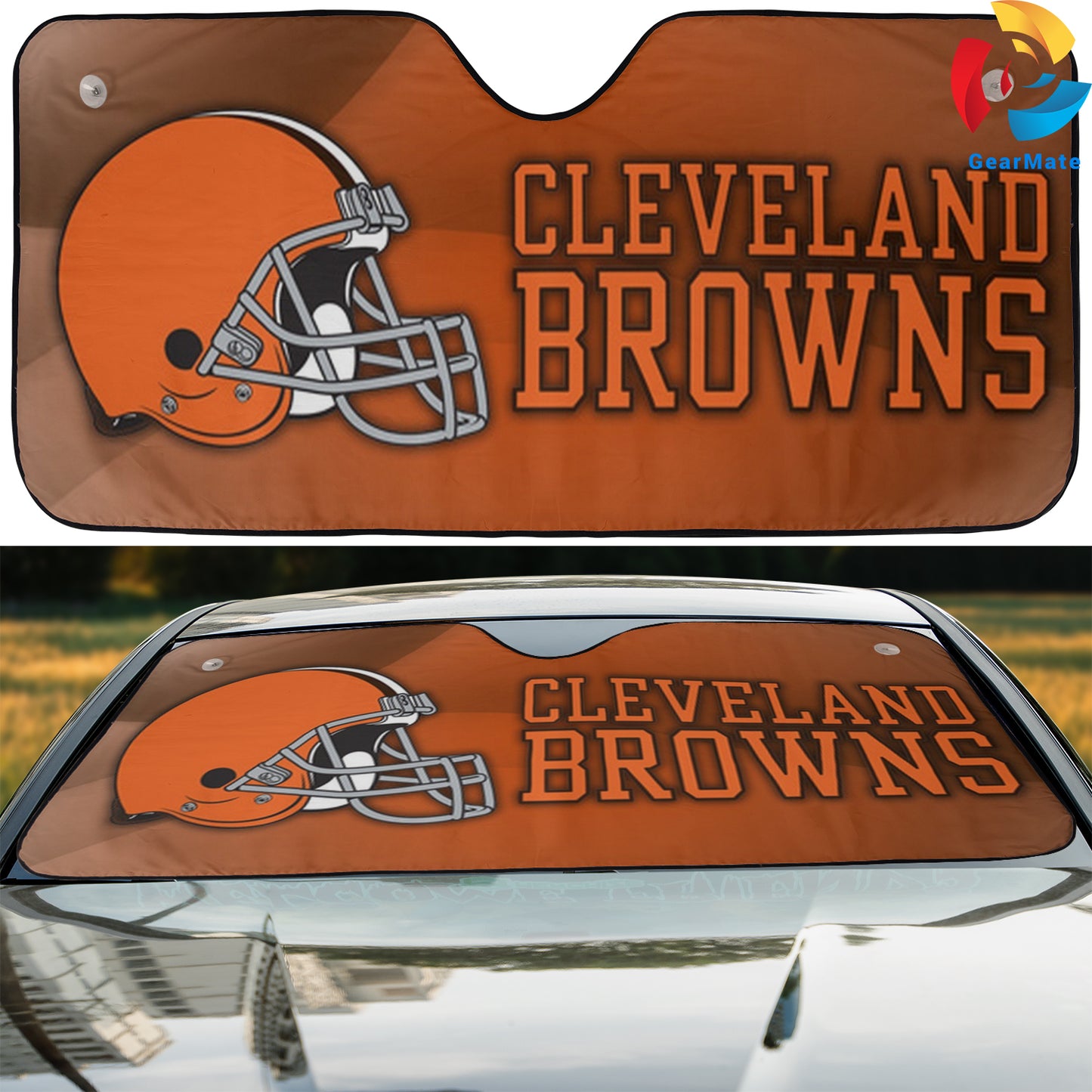 Cleveland Browns NFL Football Team Price Reflective Car Sunshade – Premium Heat & UV Protection, Universal Fit