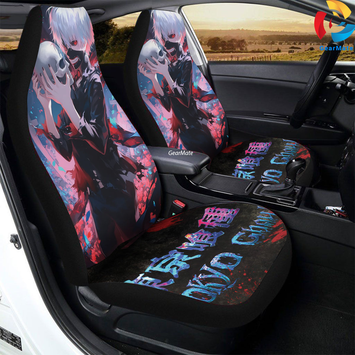 Tokyo Ghoul Red Standing Car Seat Covers – High Quality Graphic and Polar Fleece Protector Set