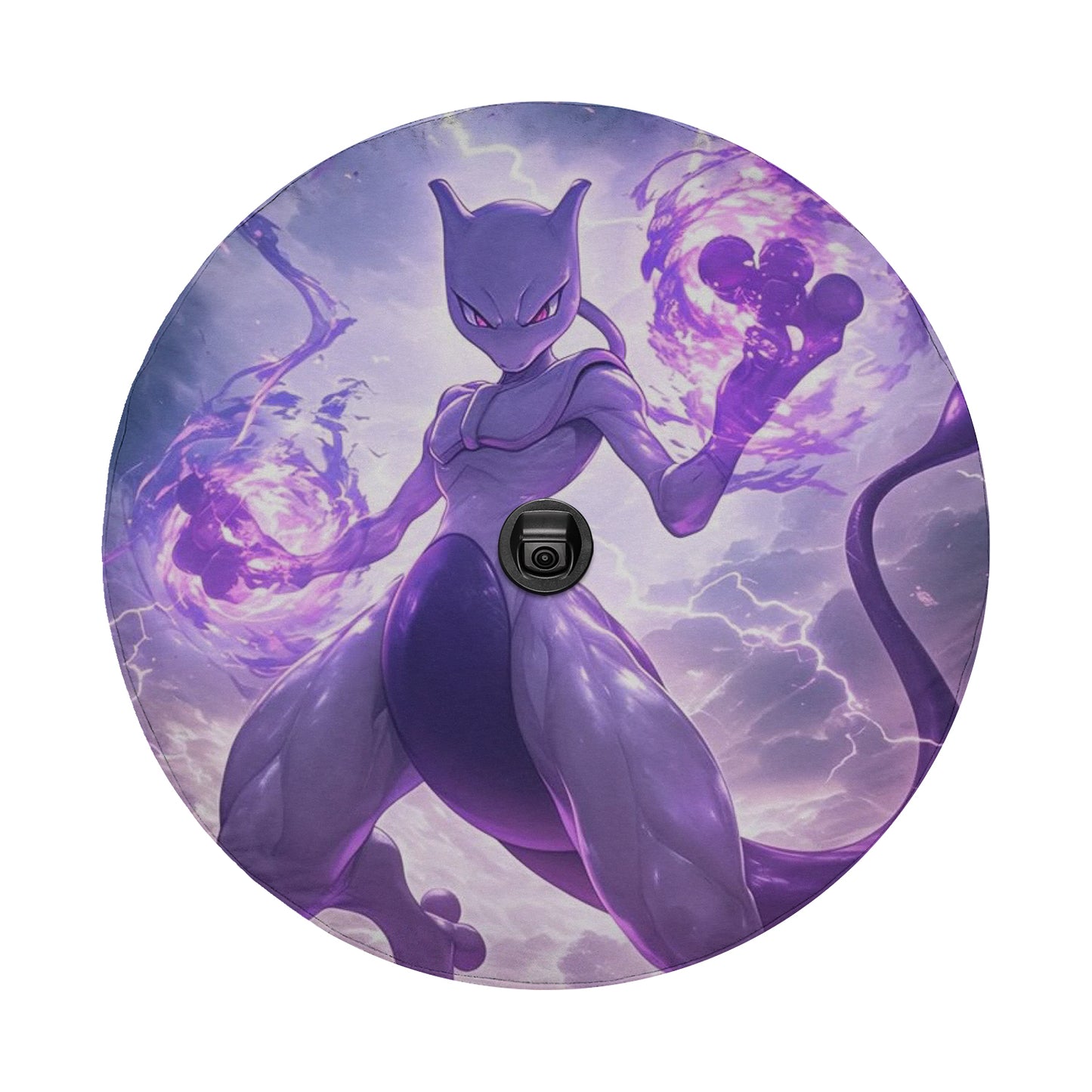 Pokemon Mewtwo Anime Spare Tire Cover – Premium Waterproof UV Resistant Protector