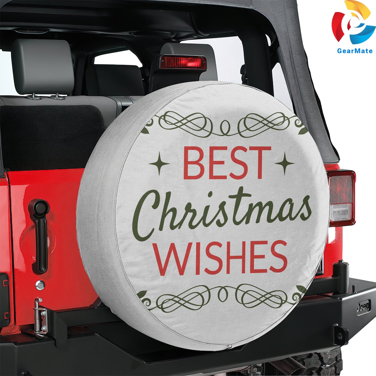 Merry Christmas Best Wishes Spare Tire Cover – Premium Waterproof UV Resistant Protector