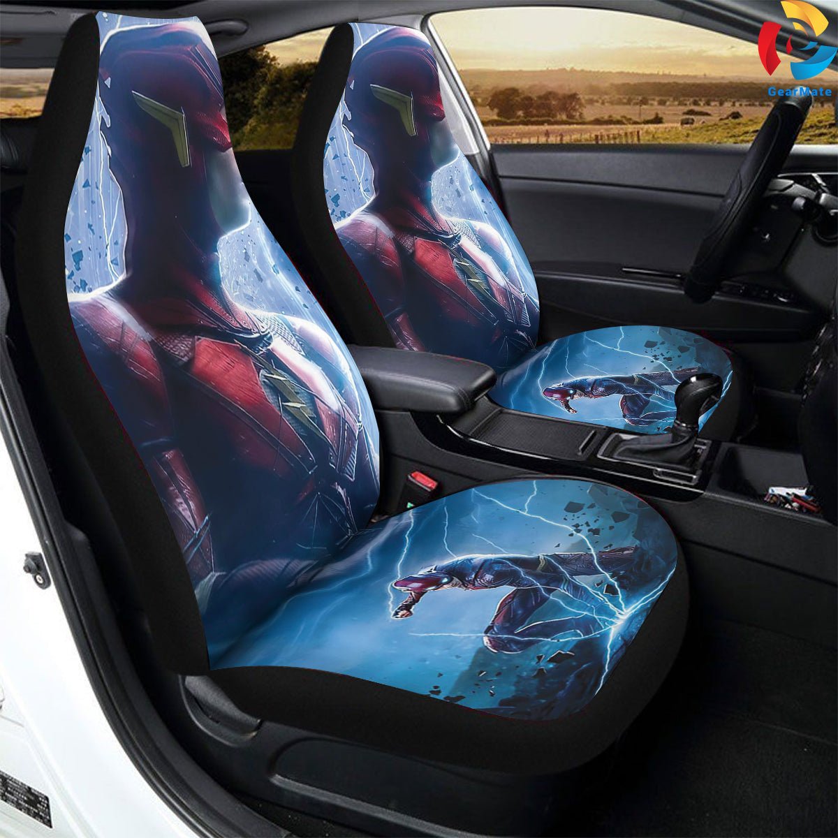 The Flash DC Car Seat Covers – High Quality Graphic and Polar Fleece Protector Set