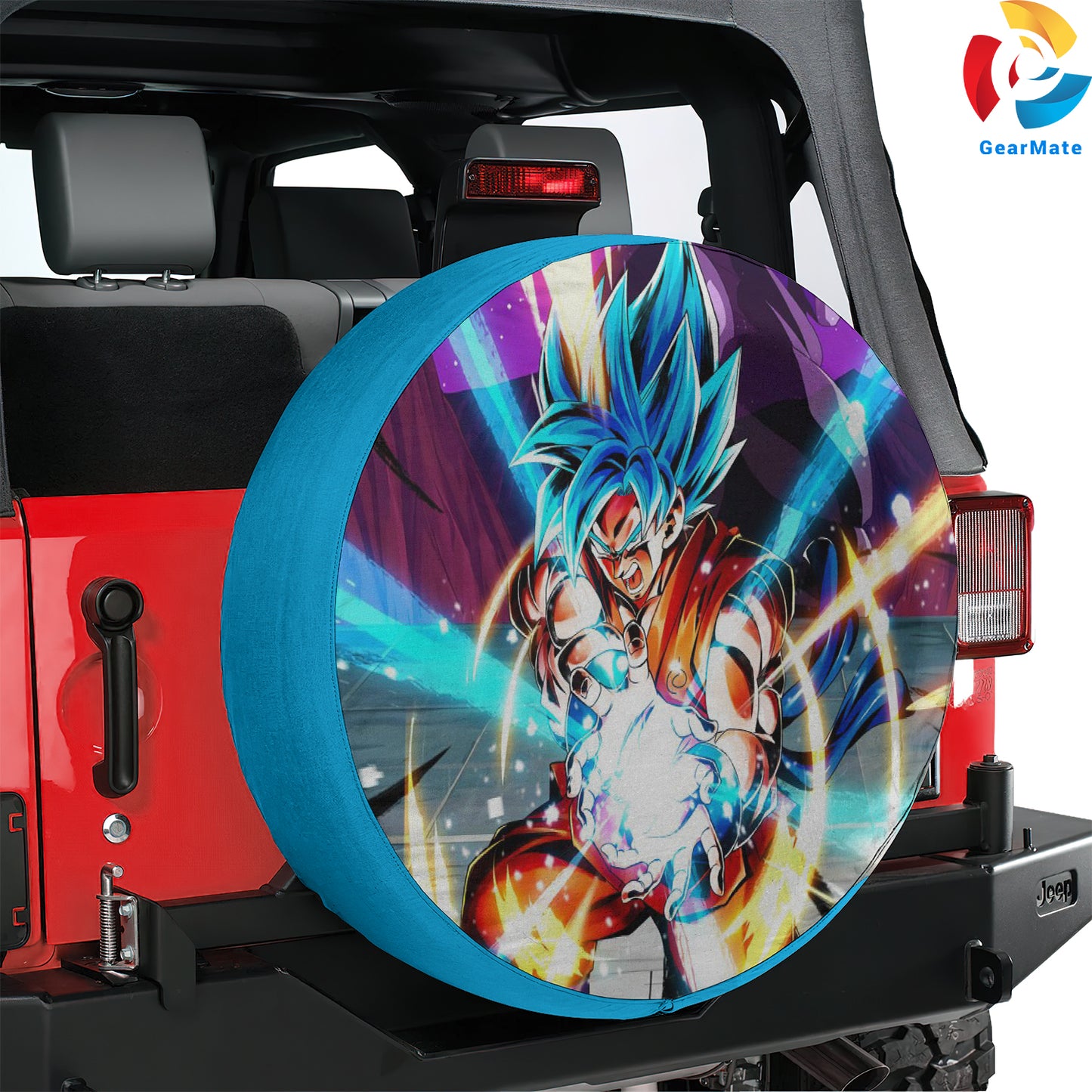 Super Saiyan God Goku Spare Tire Cover – Premium Waterproof UV-Resistant Protector